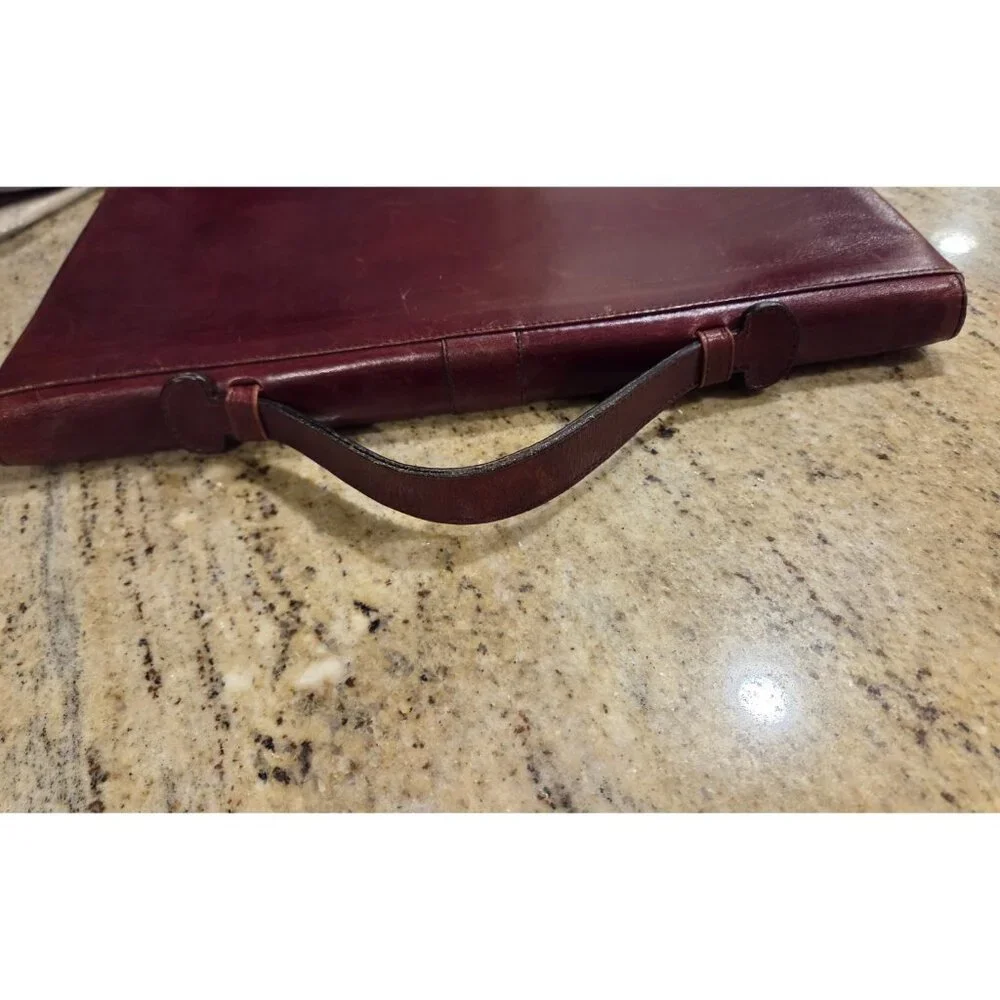 Vintage Etienne Aigner Oxblood Leather Document Brief Case Portfolio